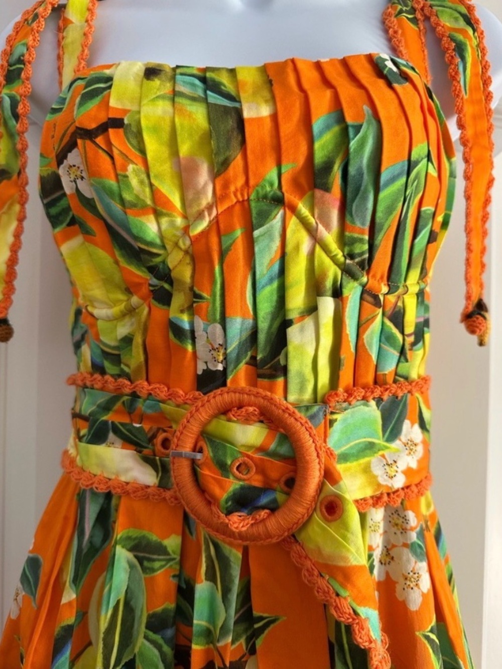 FARM Rio Orange Multi Lemon-Print Mini Dress - Picture 4 of 7